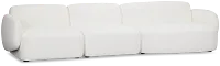 Halsey White Fabric Small Right Cuddler Sectional