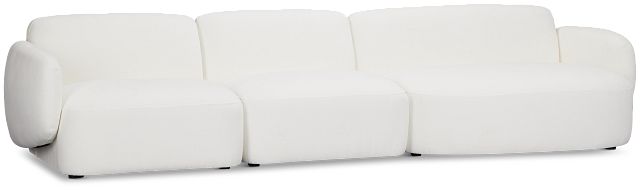 Halsey White Fabric Small Right Cuddler Sectional