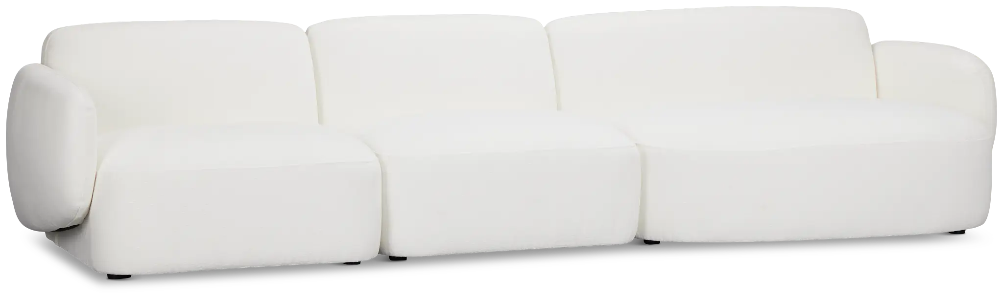 Halsey White Fabric Small Right Cuddler Sectional Halsey White Fabric Small Right Cuddler Sectional