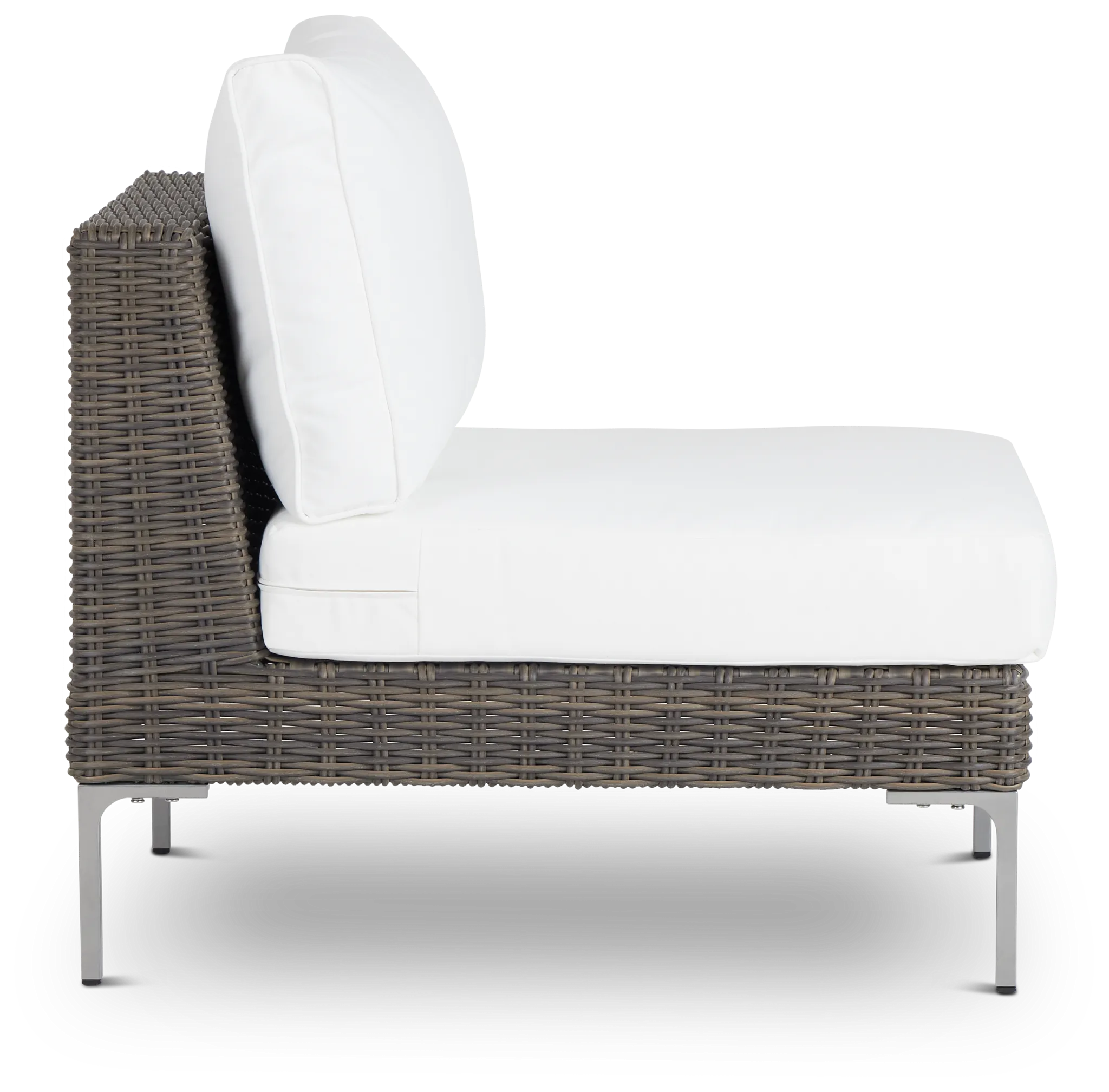 Tulum White Woven Armless Chair W/ Cushion