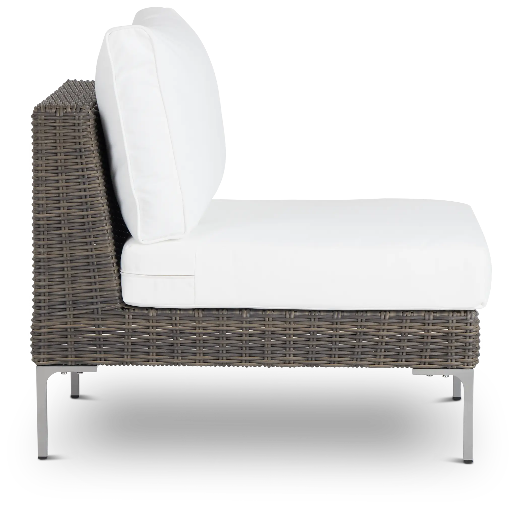 Tulum White Woven Armless Chair W/ Cushion Tulum White Woven Armless Chair W/ Cushion