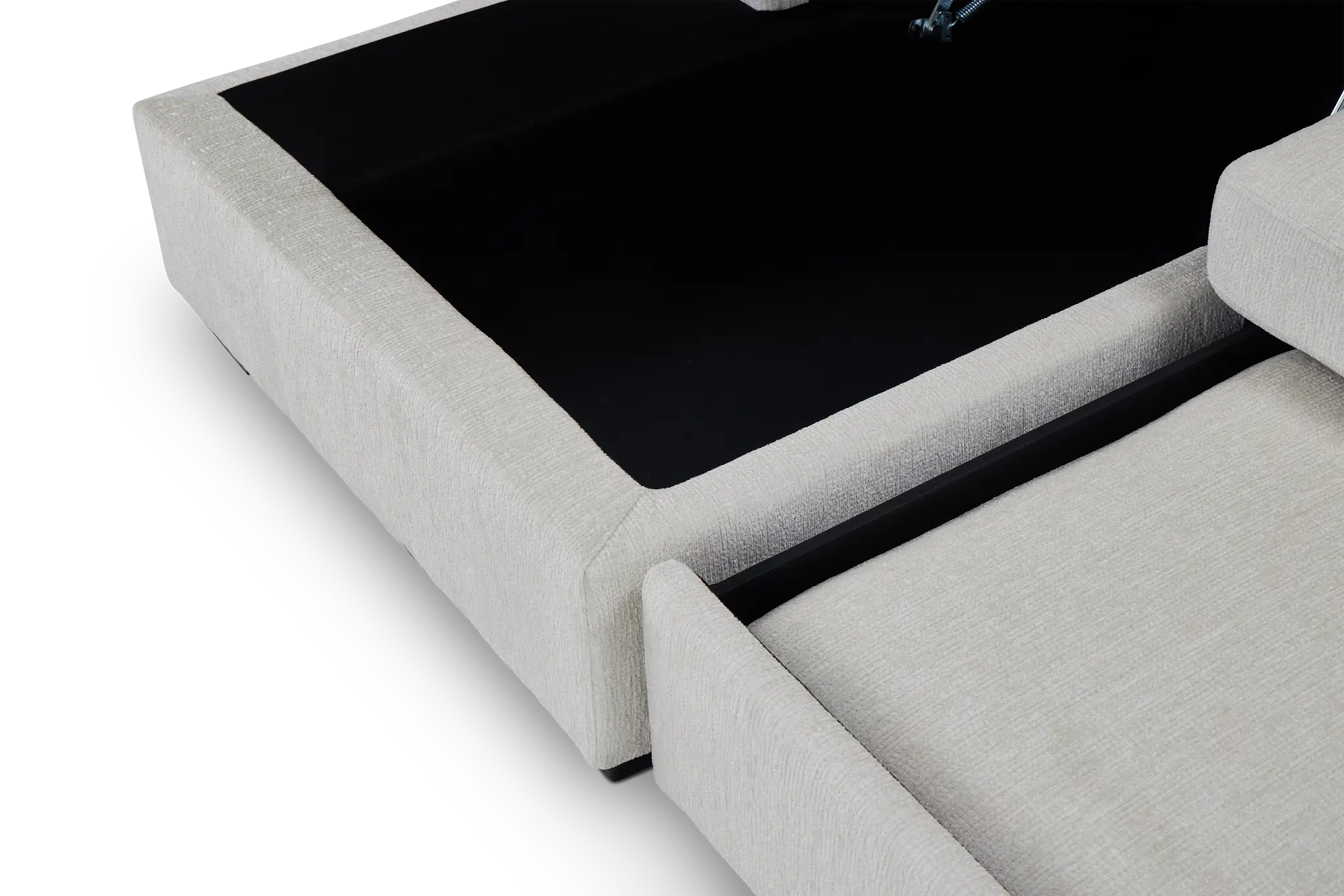 Blakely White Fabric Double Chaise Sleeper Storage Sectional Blakely White Fabric Double Chaise Sleeper Storage Sectional