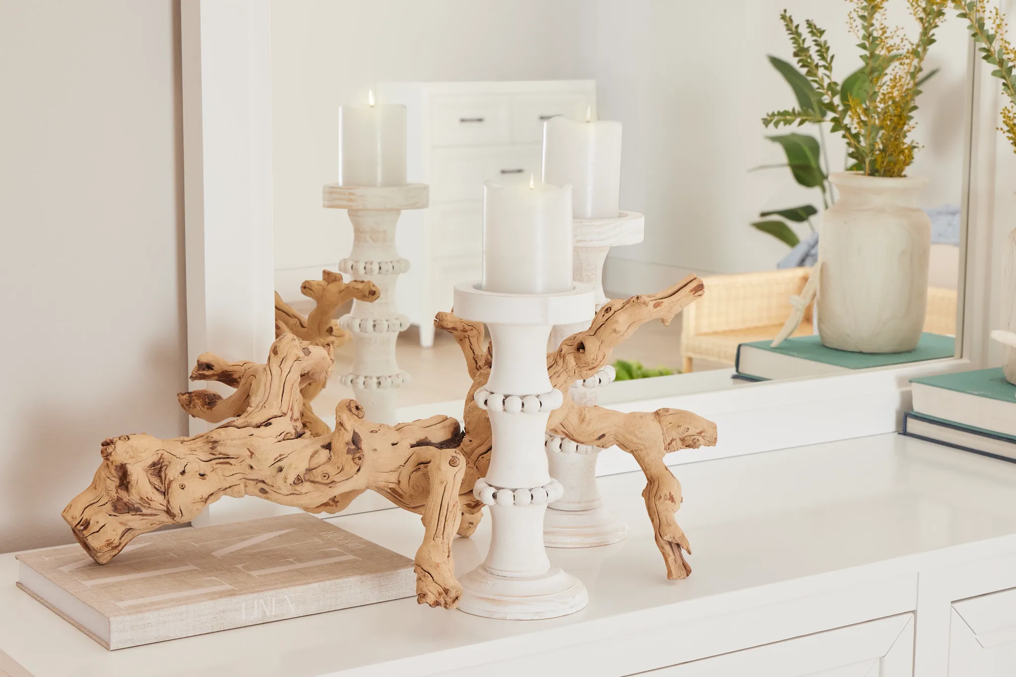 Brock White 13" Candle Holder