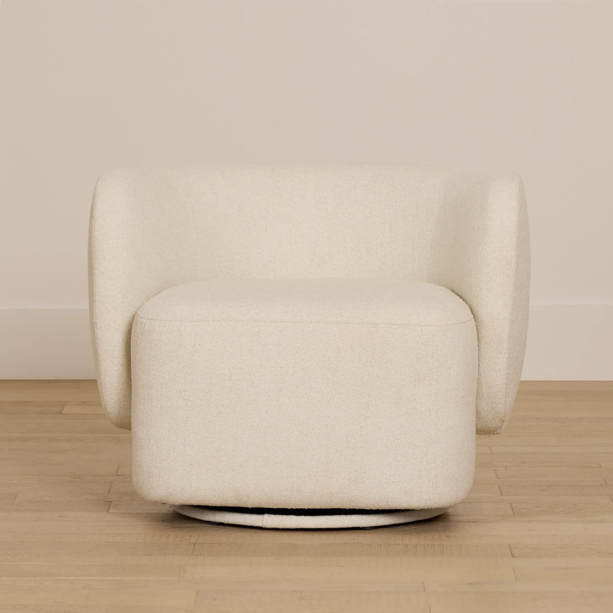 Celeste Light Beige Fabric Swivel Accent Chair