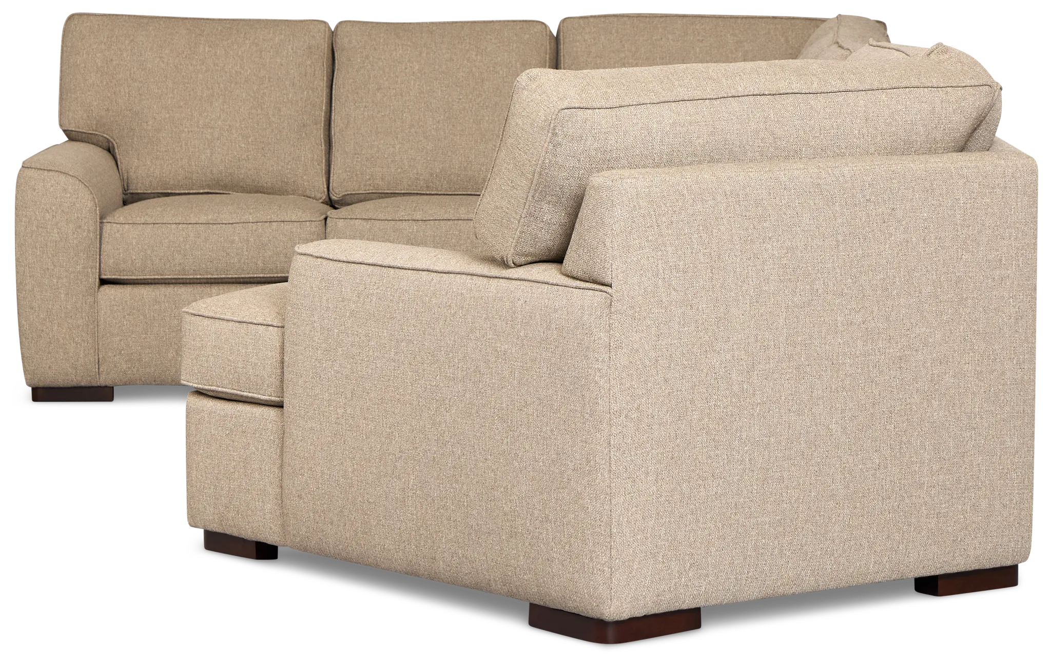 Sinclair Brown Fabric Right Cuddler Memory Foam Sleeper Sectional