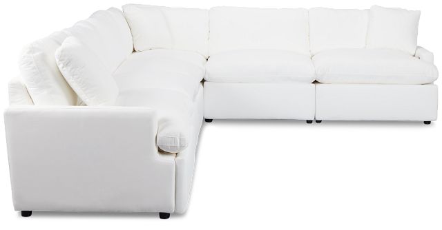 Skye White Fabric Medium Triple Power 2-arm Sectional