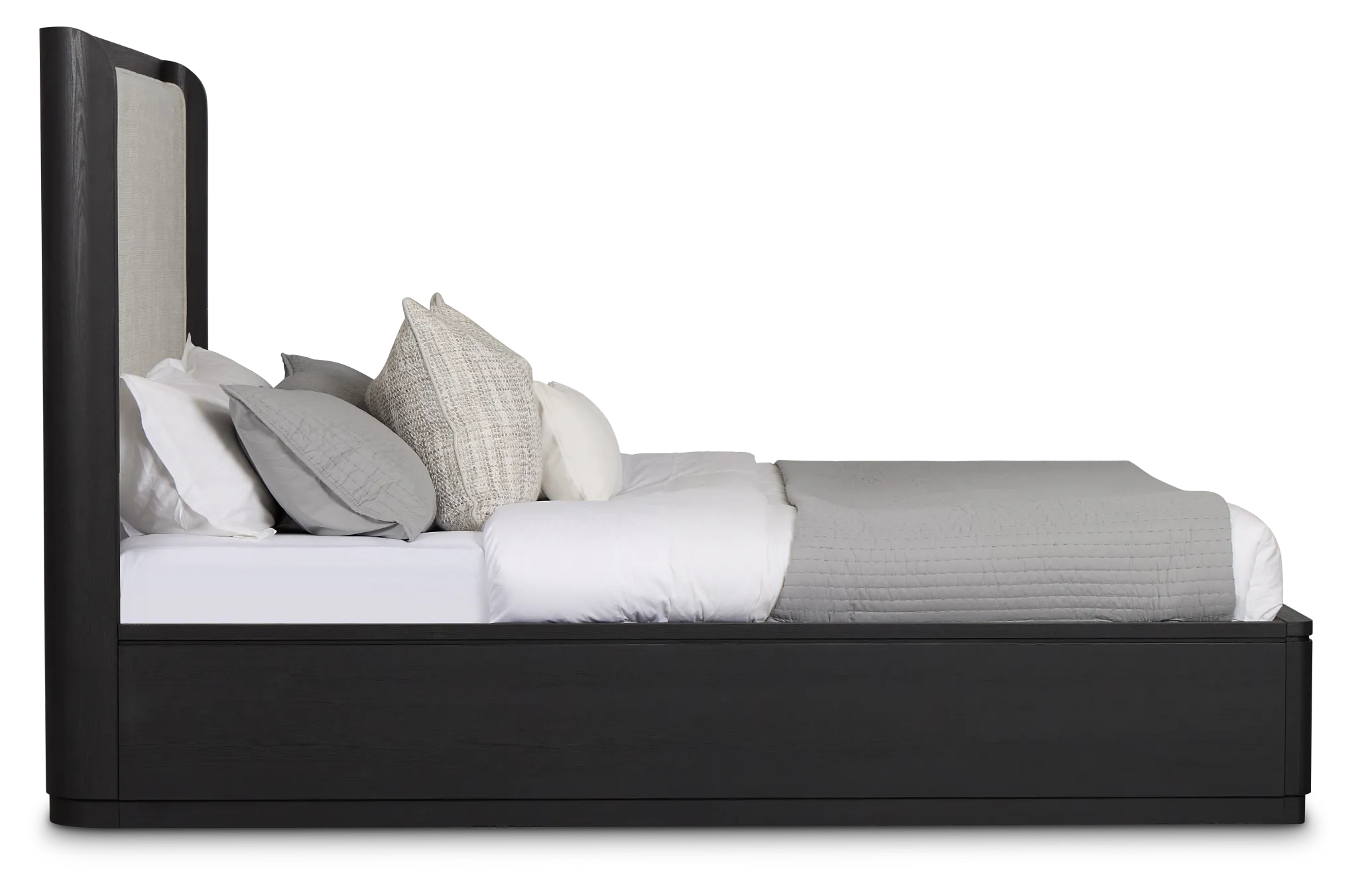 Emory Black Upholstered Platform Bed