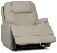 Zecliner Petite Light Gray Fabric Power Lift Recliner
