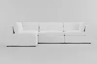 Destin Peyton White Fabric 4-piece Modular Sectional