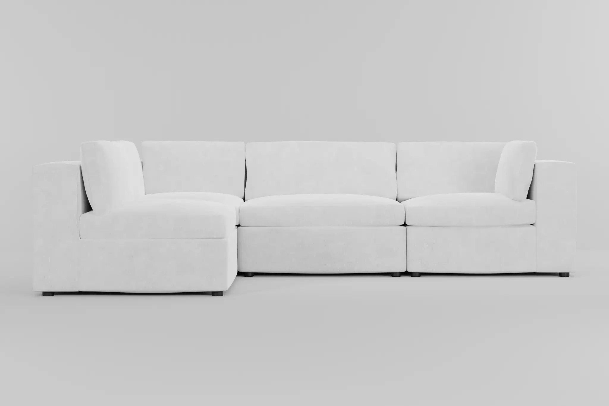 Destin Peyton White Fabric 4-piece Modular Sectional Destin Peyton White Fabric 4-piece Modular Sectional