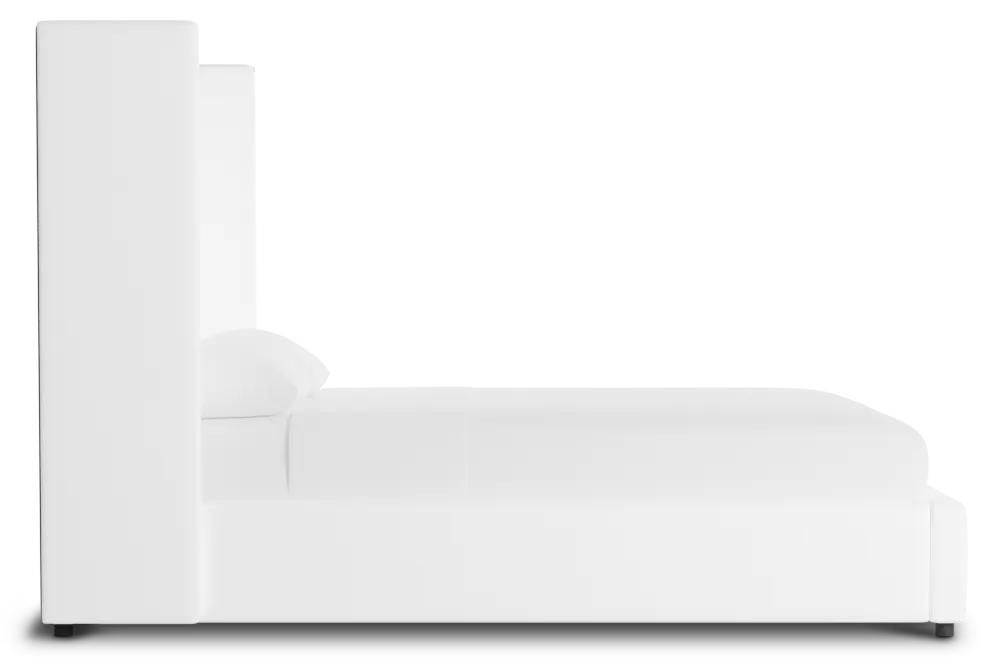 Captiva Peyton White 60" Upholstered Shelter Bed Captiva Peyton White 60" Upholstered Shelter Bed