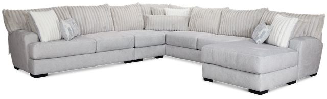 Kylie Light Gray Fabric Large Right Chaise Sectional