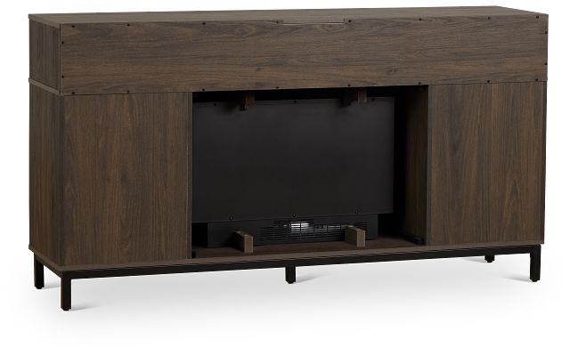 Brandon Mid Tone 60" Tv Stand With Fireplace Insert
