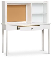 Charleston White 1-drawer Desk & Hutch