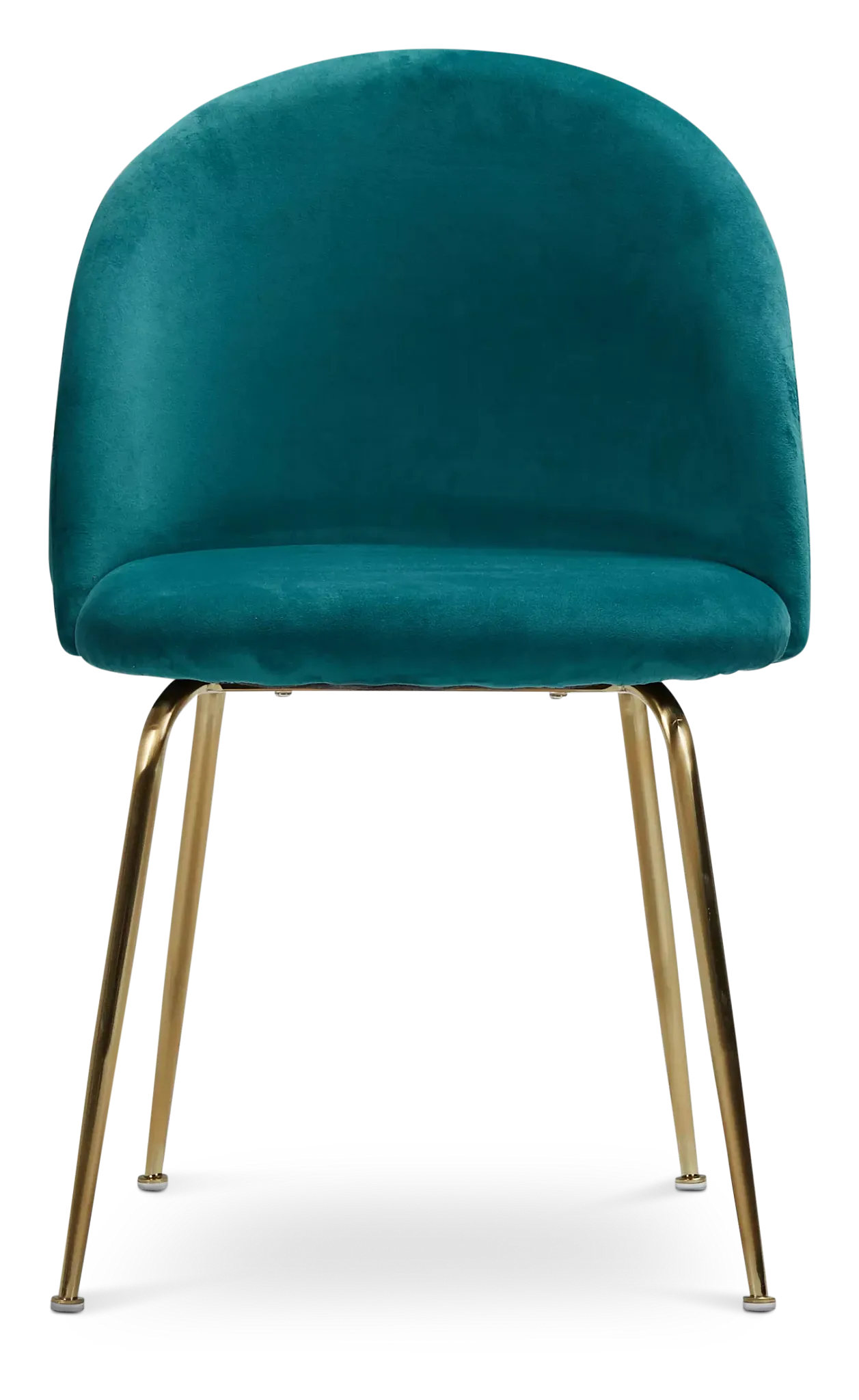 Capri Dark Teal Velvet Upholstered Side Chair W/ Gold Legs