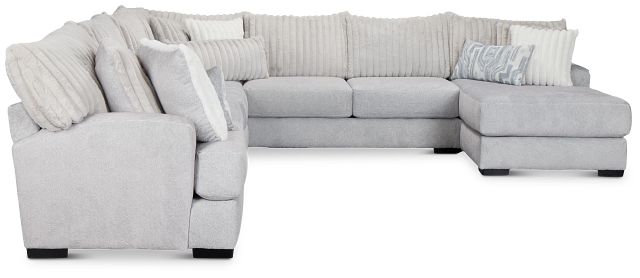 Kylie Light Gray Fabric Large Right Chaise Sectional