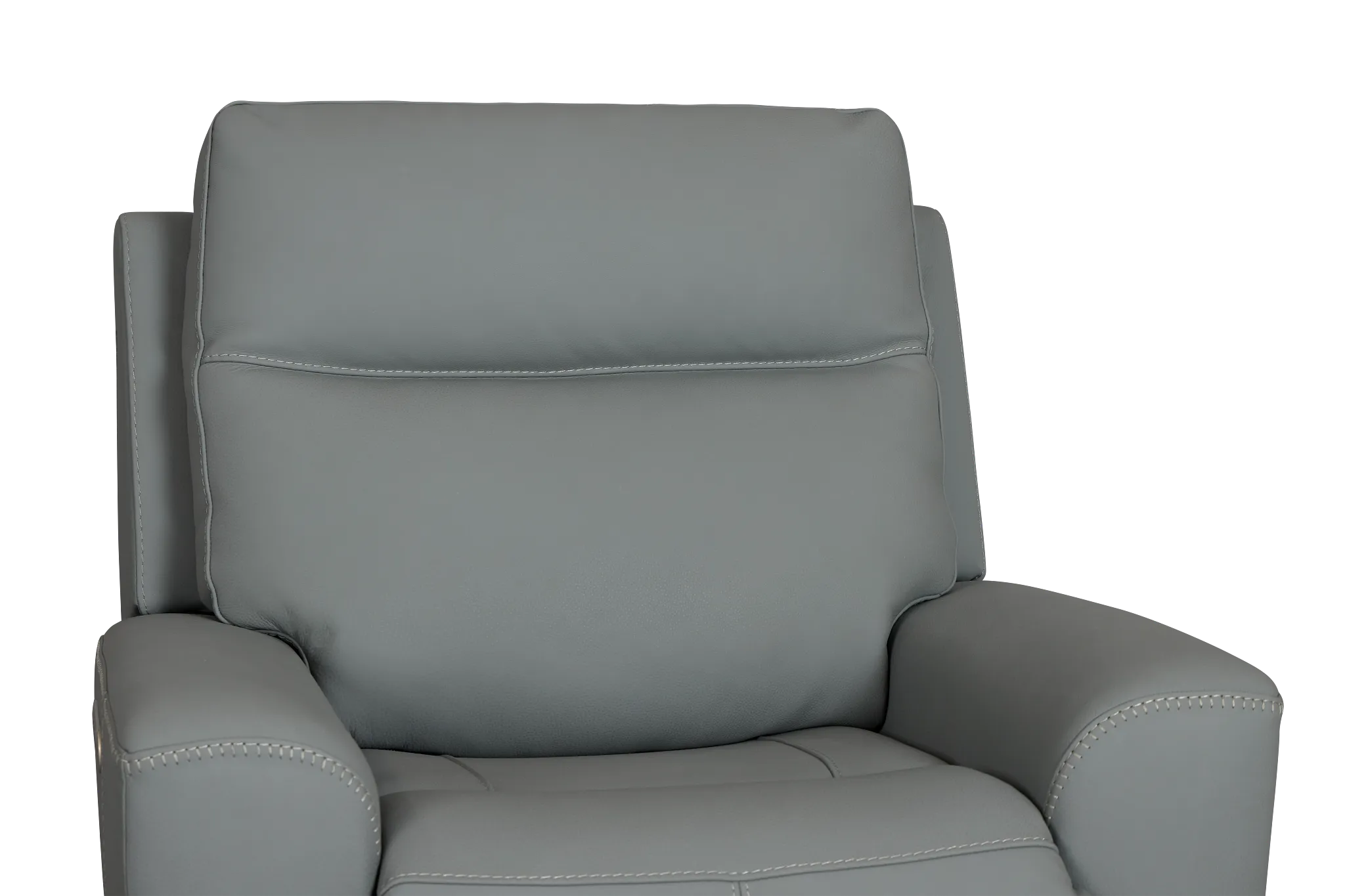 Sterling Blue Lthr/vinyl Power Recliner