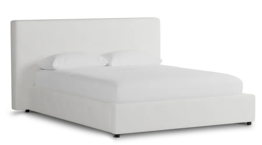 Grayton Sutton White 44" Upholstered Platform Bed