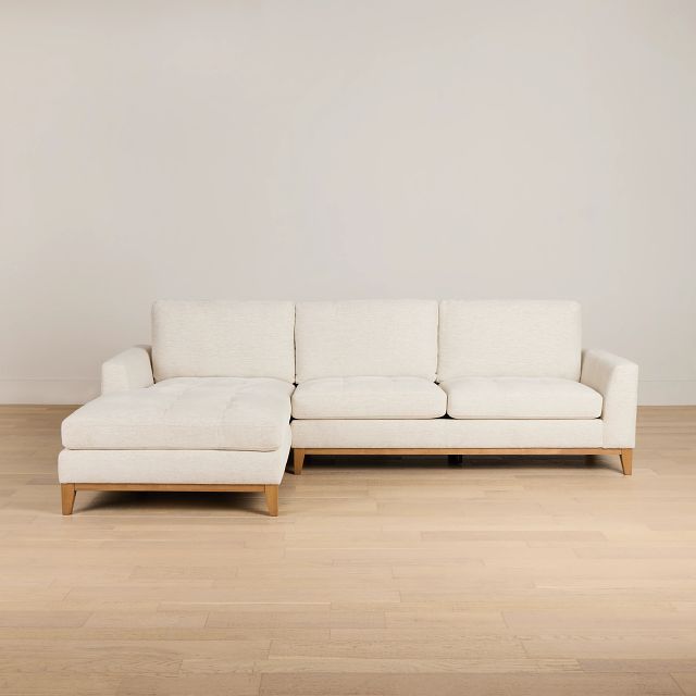 Maisie Light Beige Fabric Left Chaise Sectional