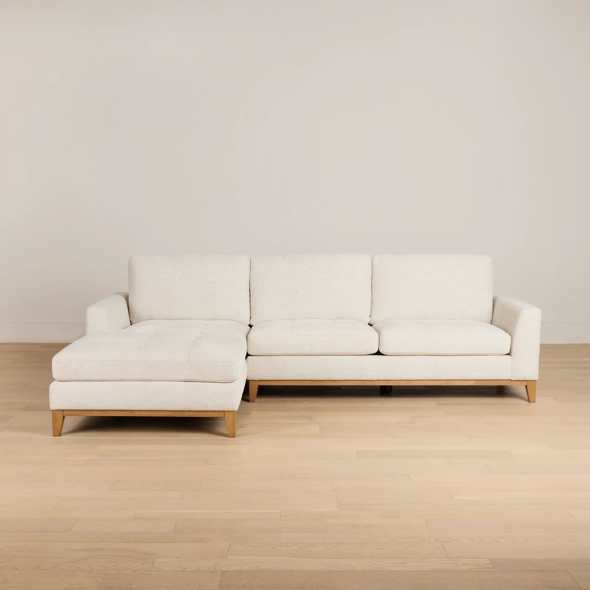 Maisie Light Beige Fabric Left Chaise Sectional Maisie Light Beige Fabric Left Chaise Sectional