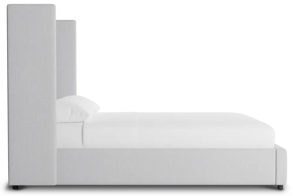 Captiva Delray Light Gray 60" Upholstered Shelter Bed Captiva Delray Light Gray 60" Upholstered Shelter Bed