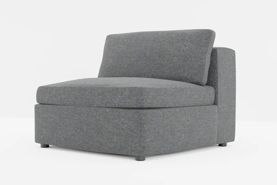 Destin Delray Dark Gray Fabric Armless Chair Destin Delray Dark Gray Fabric Armless Chair