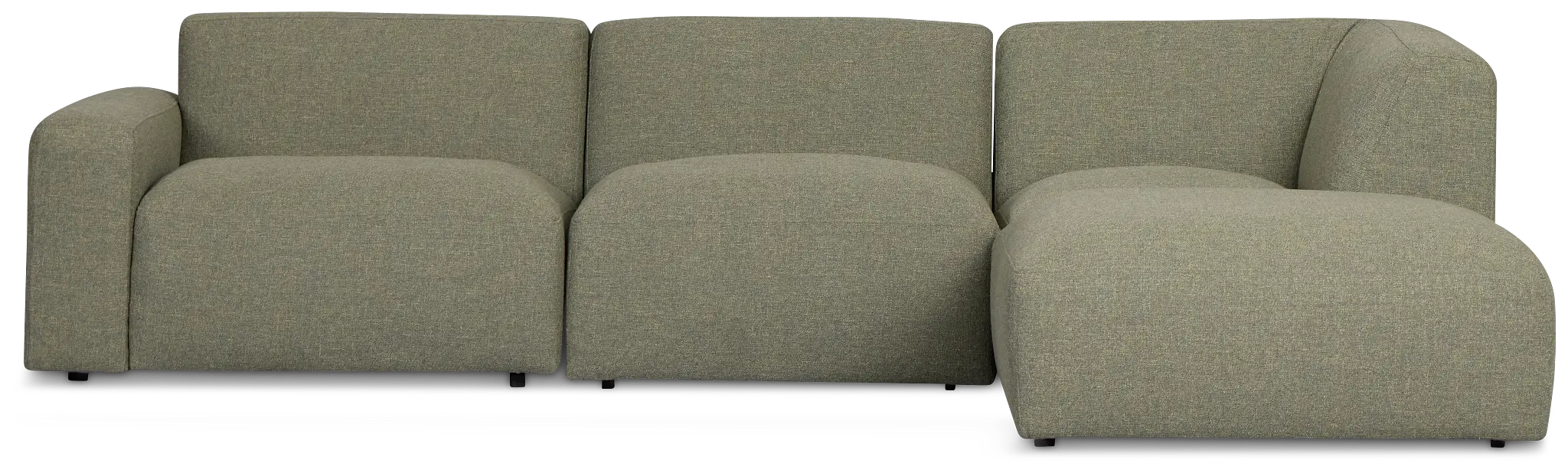 Baylor Green Fabric 4-piece Right Facing Bumper Sectional Baylor Green Fabric 4-piece Right Facing Bumper Sectional