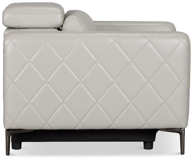 Ava Light Gray Micro Power Recliner