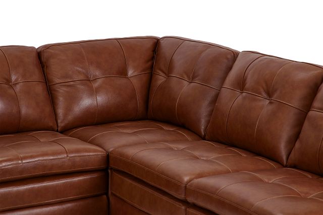 Braden Medium Brown Leather Medium Right Chaise Sectional