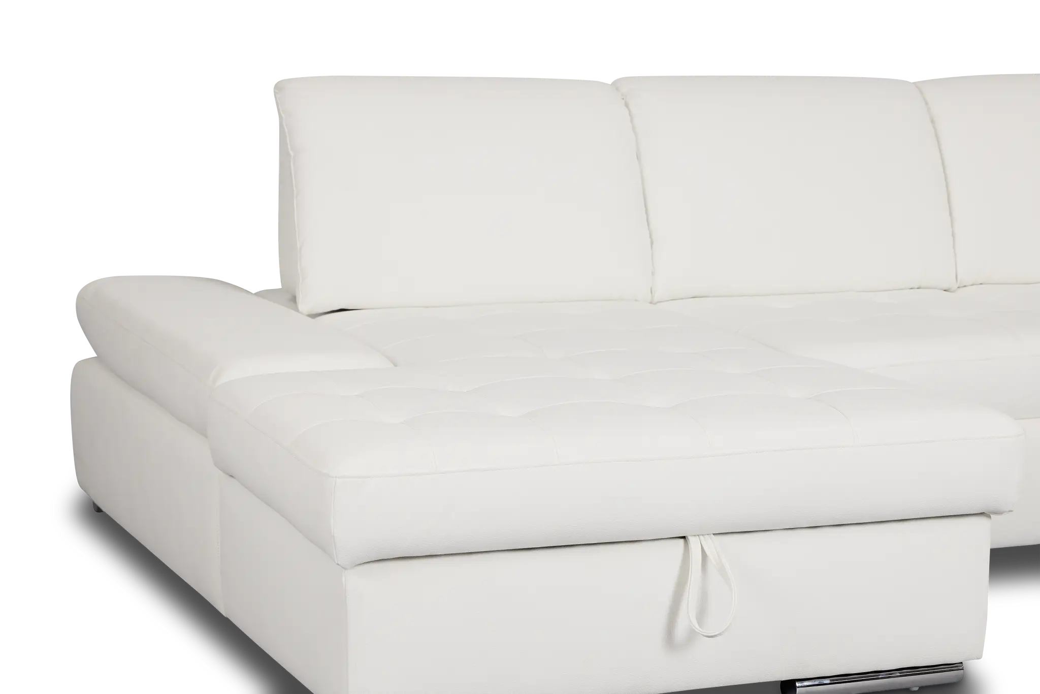 Eden White Lthr/vinyl Medium Left Chaise Sleeper Sectional Eden White Lthr/vinyl Medium Left Chaise Sleeper Sectional