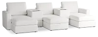 Citymod White Fabric 6-piece Home Theater With Storage Consoles