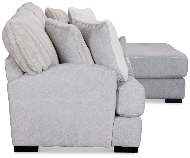 Kylie Light Gray Fabric Right Chaise Sectional