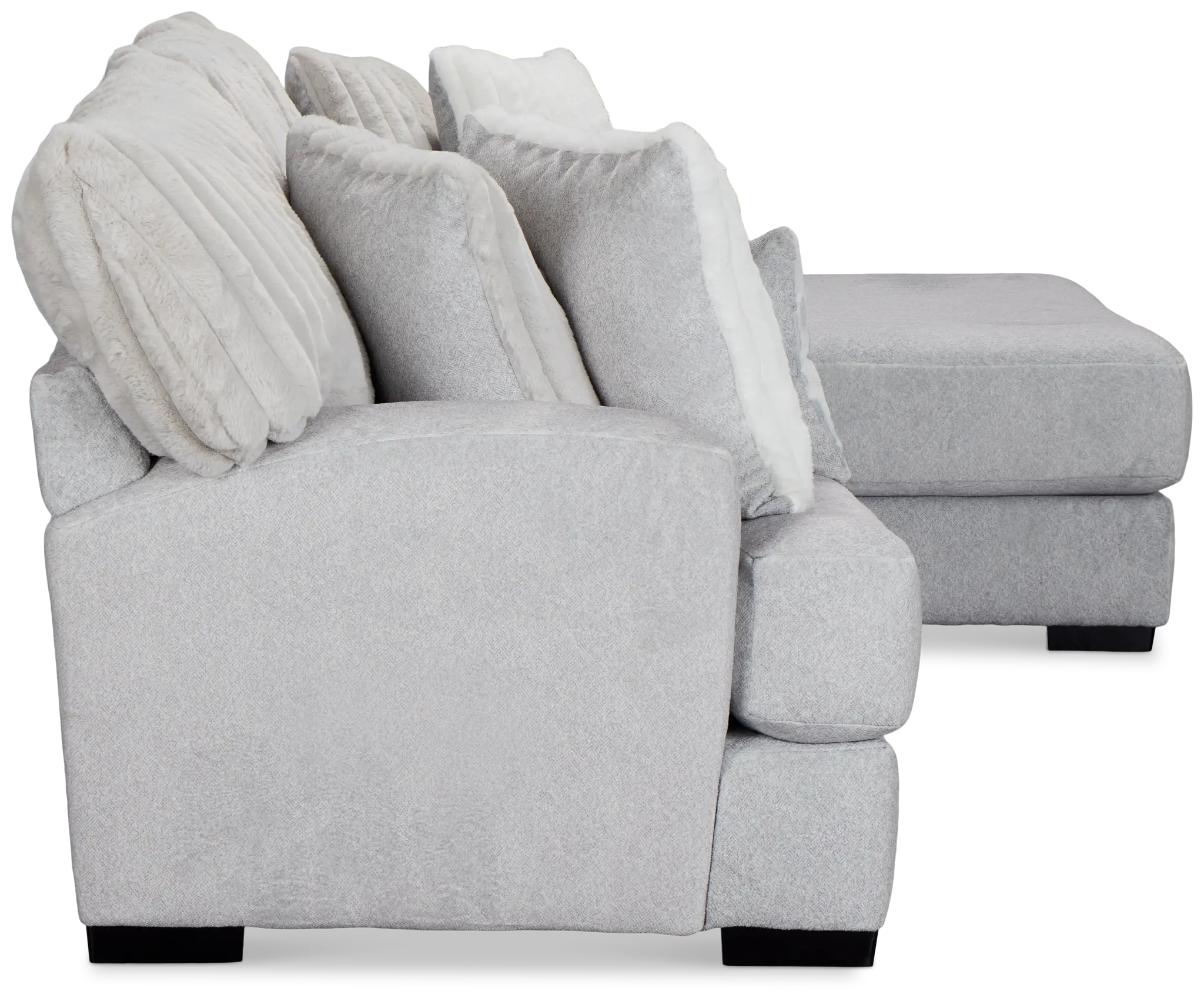 Kylie Light Gray Fabric Right Chaise Sectional Kylie Light Gray Fabric Right Chaise Sectional