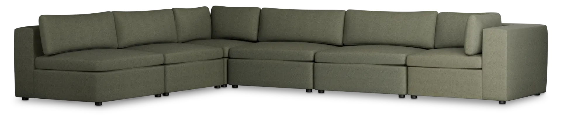 Destin Sutton Green Fabric 6-piece Modular Sectional Destin Sutton Green Fabric 6-piece Modular Sectional