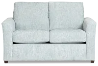 Shore Light Blue Fabric Loveseat