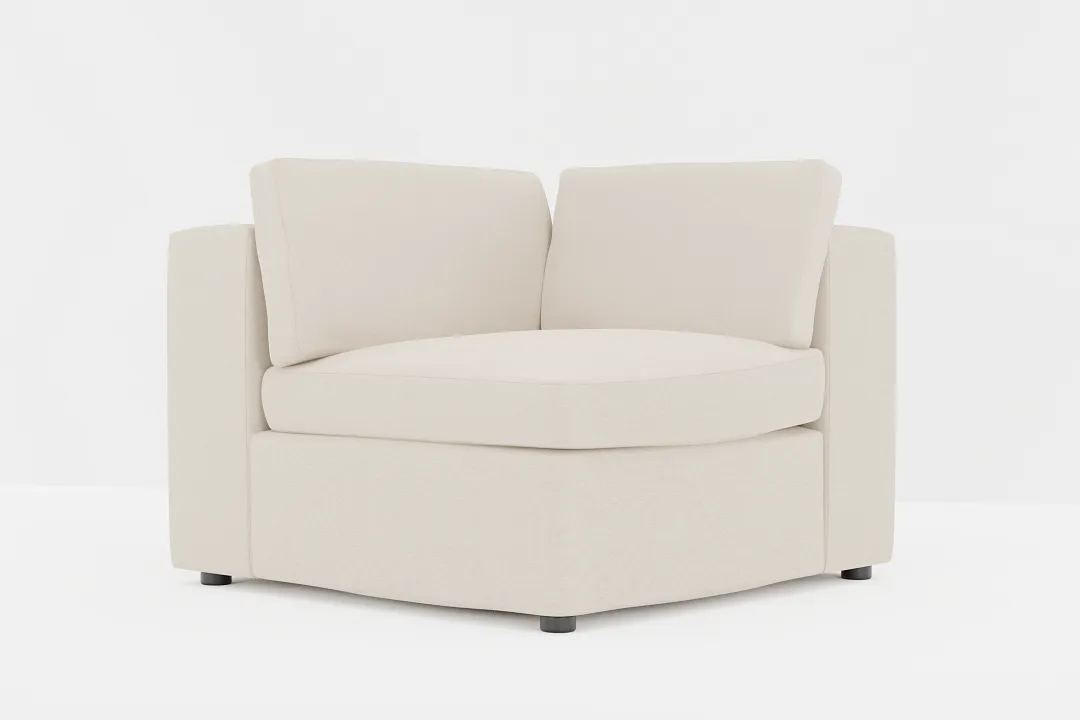 Destin Suave Beige Fabric Corner Chair