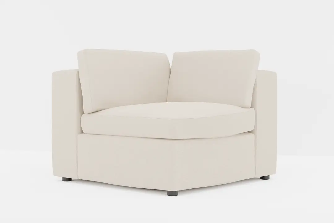 Destin Suave Beige Fabric Corner Chair Destin Suave Beige Fabric Corner Chair