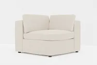 Destin Suave Beige Fabric Corner Chair