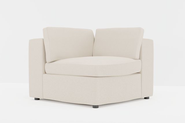 Destin Suave Beige Fabric Corner Chair