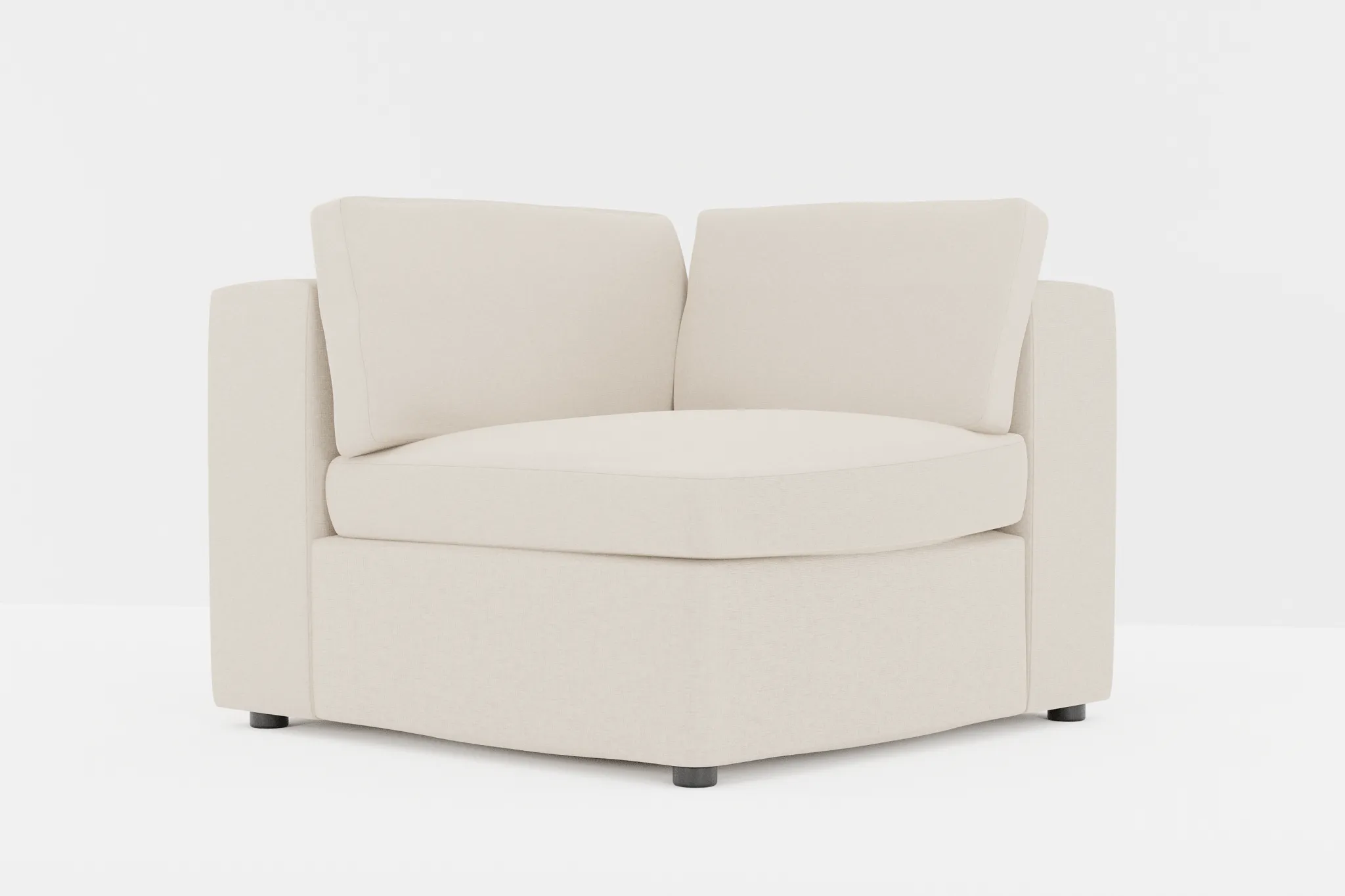 Destin Suave Beige Fabric Corner Chair