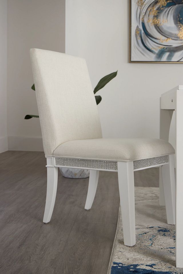 Milan White Upholstered Side Chair