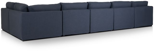 Willow Navy Fabric Large Two-arm Sectional