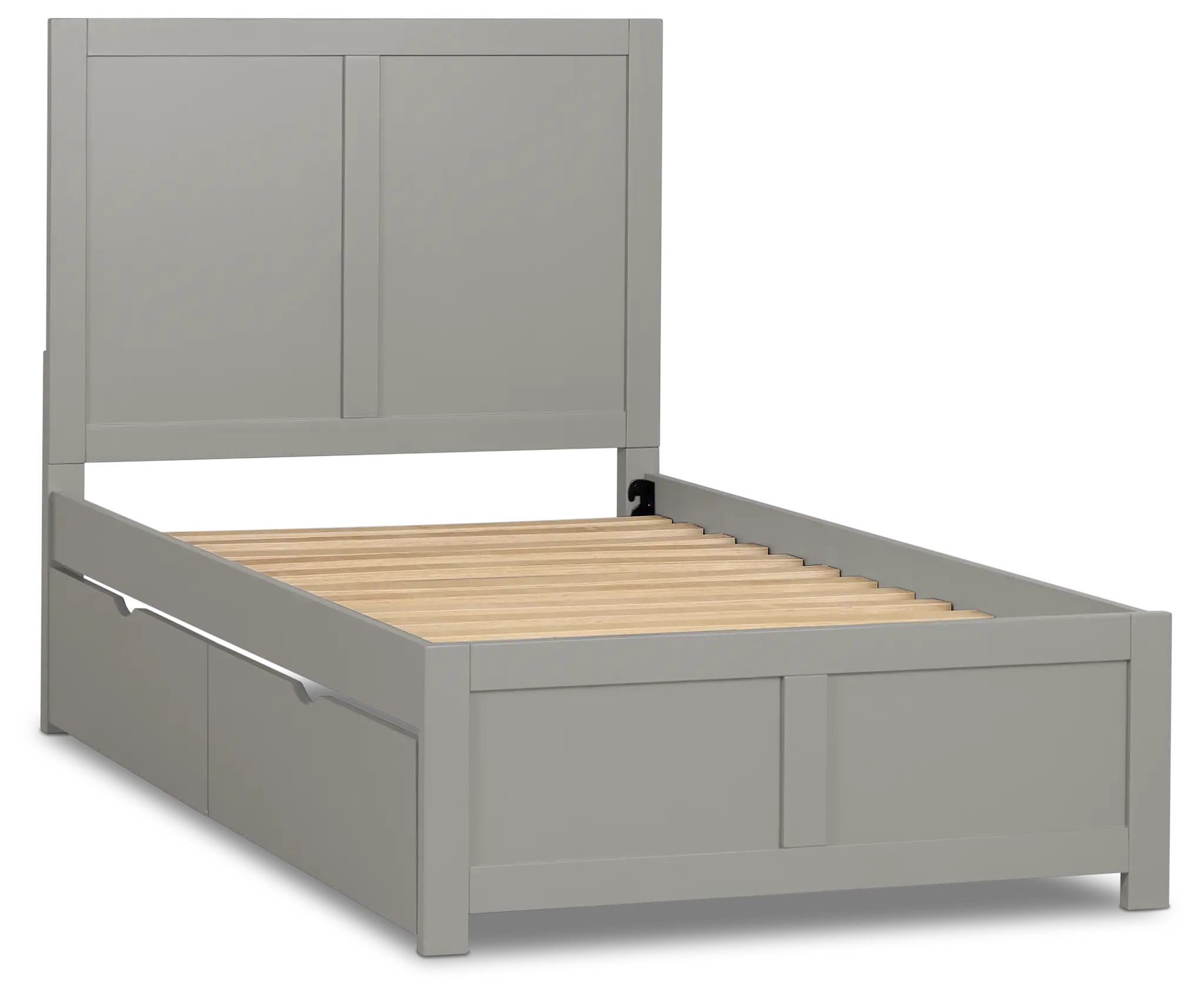 Charleston Gray Panel Bed With 2 Storage Drawers Charleston Gray Panel Bed With 2 Storage Drawers