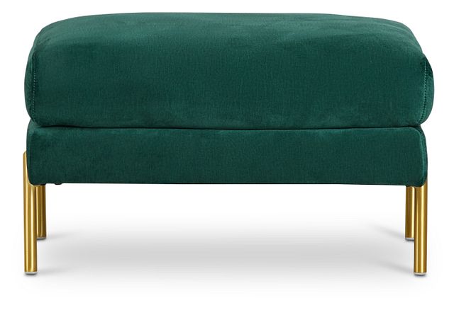 Bella Dark Green Velvet Ottoman