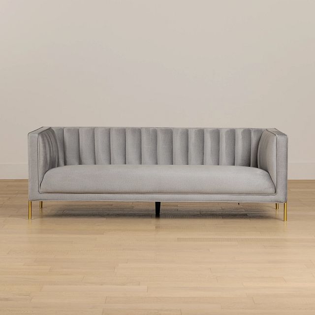 Bella Gray Velvet Sofa