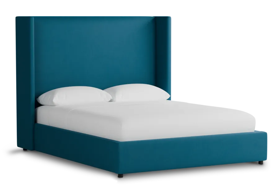 Captiva Joya Teal 60" Upholstered Shelter Bed