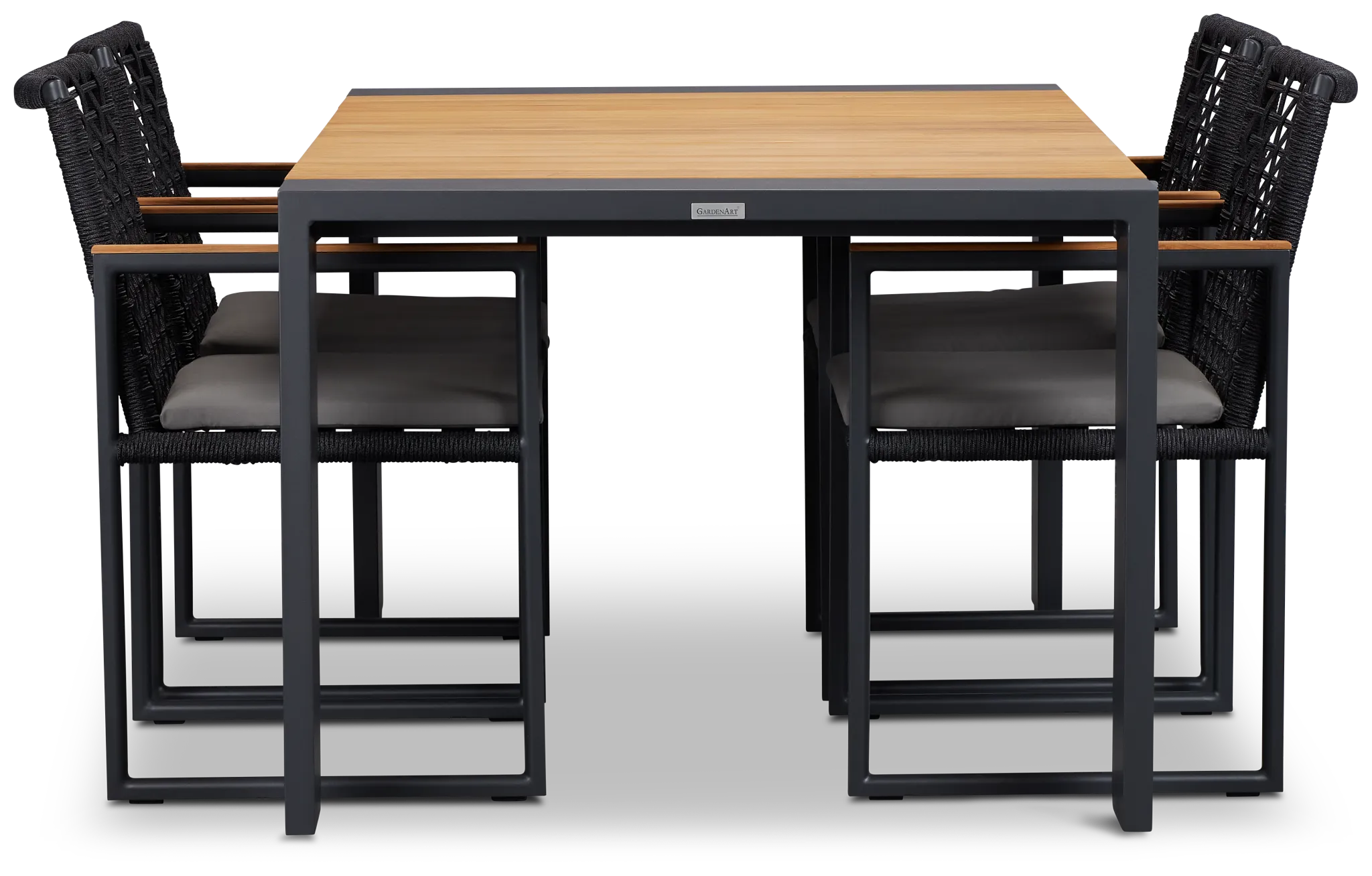 Sunrise Teak 65" Rectangular Table & 4 Teak Arm Chairs