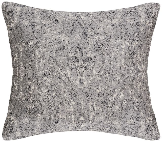 Ogee Gray Fabric Square Accent Pillow