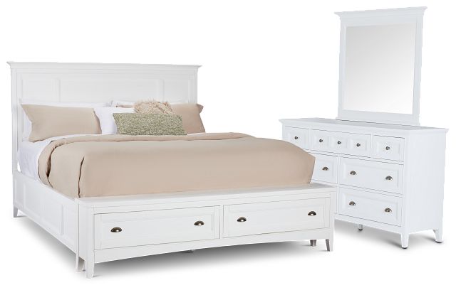 Heron Cove White Panel Bedroom With Bench