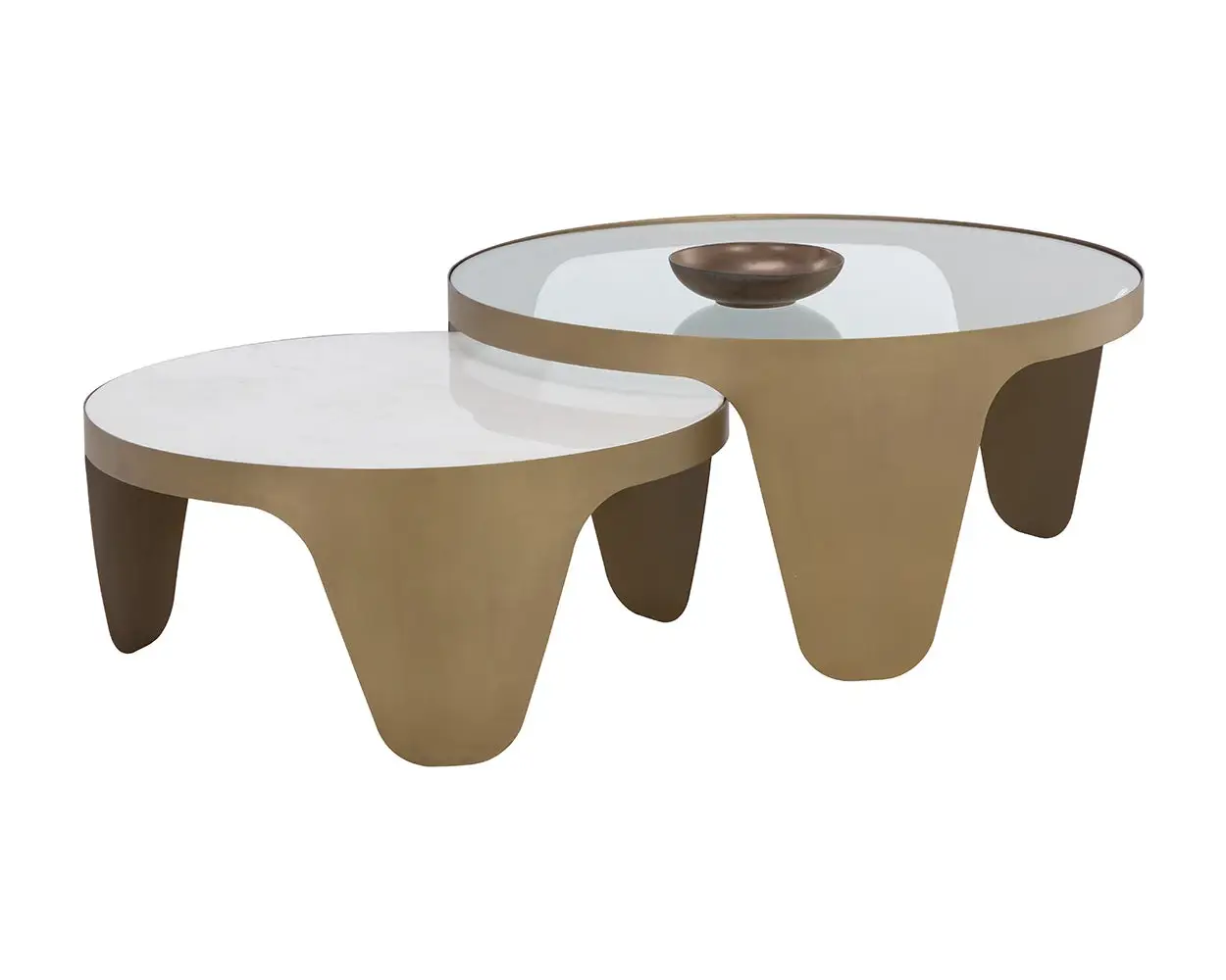 Ariane Gold Set Of 2 Nesting Coffee Table Ariane Gold Set Of 2 Nesting Coffee Table
